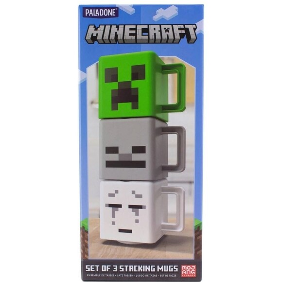 Minecraft stacking mug set of 3 cups BPA free cup set bundle NIB - Picture 1 of 12